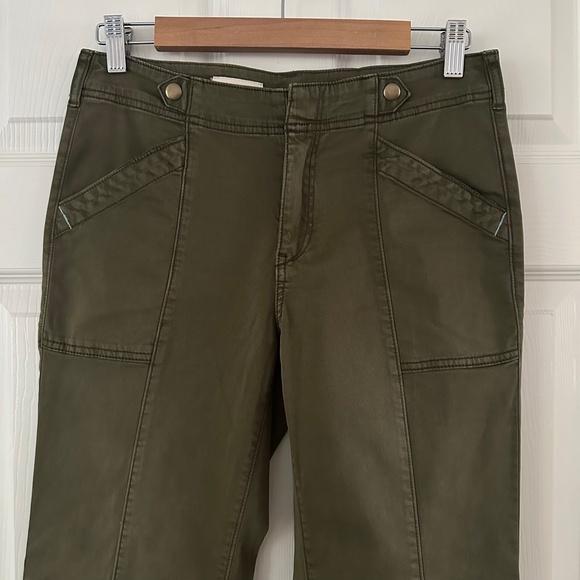 Anthropologie Pilcro Demilune Boot Utility Flare Pant Green Women's Size 26 - Picture 4 of 15
